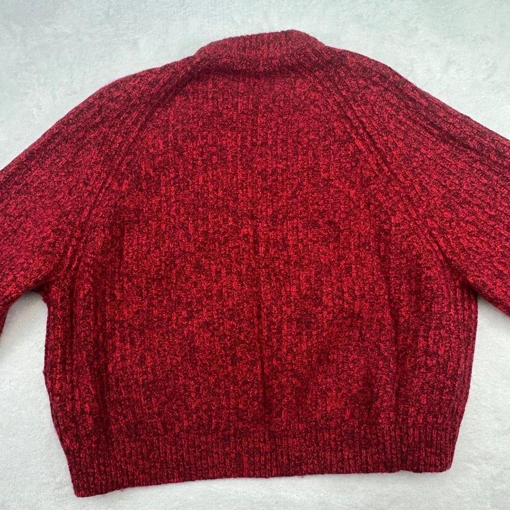 Madewell Red Crew Neck Sweater Knit Pullover Wool Blend Womens Size S EUC